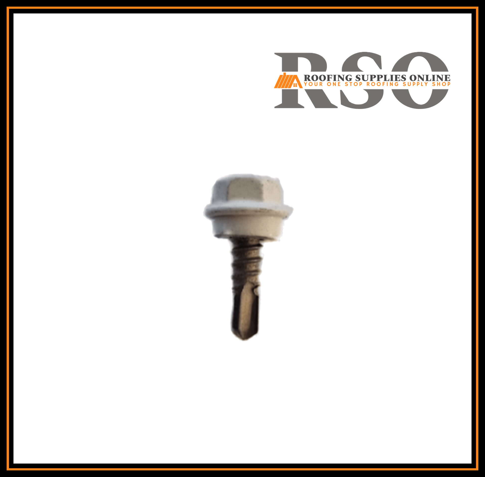 This image is of a 16mm HEX roof screw with a neoprene seal and has a cutting head that is suilted for fixing to metal battens
