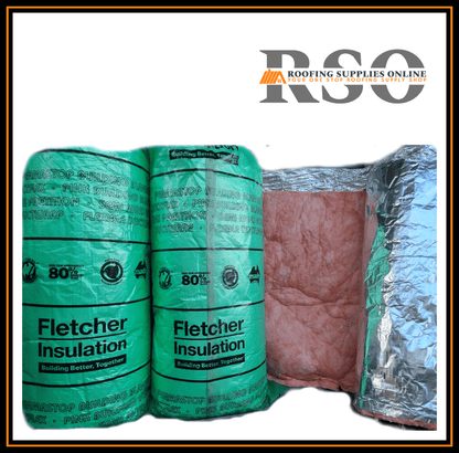 This is a photo of 3 rolls of Permastop R1.3 Roof Insulation Blankets. Two rolls are still rolled up in their bags and one is partially rolled out. Anticon