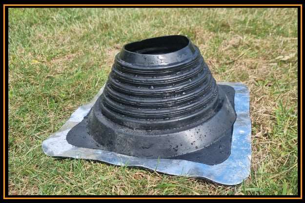 This is a photo of a rubber Dektite. It is used for roofing to seal round-shaped roof penetrations