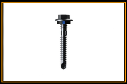 This image is of a 65mm HEX roof screw with a neoprene seal and has a cutting head that is suilted for fixing to metal battens