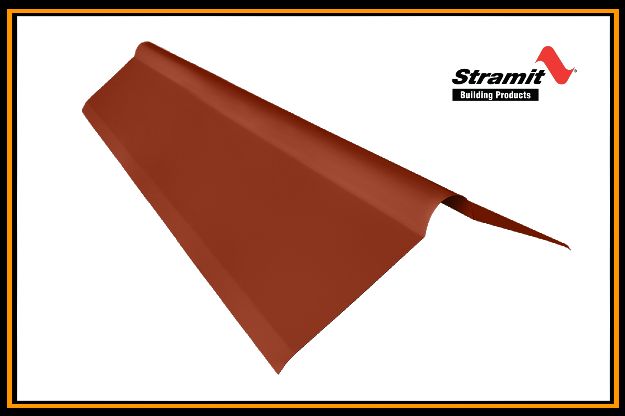 This image is of a Manor Red Colorbond Ridge Capping.